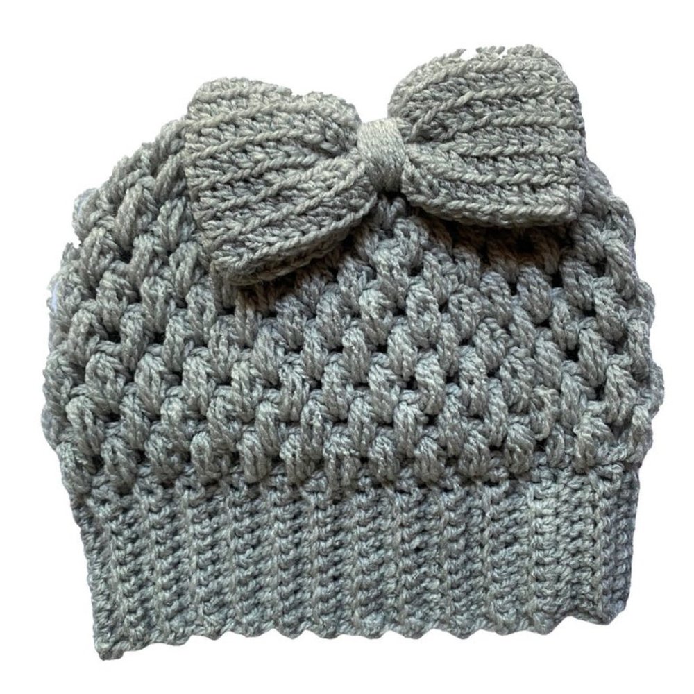 Handmade Horsetail Womens Knitted Beanie - Picture 5 of 10